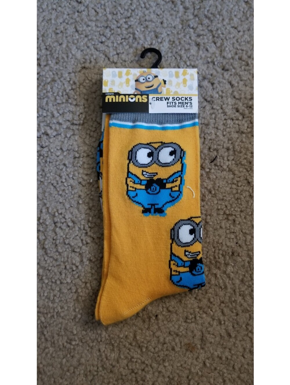 Disney Minions Yellow & Blue Crew Socks